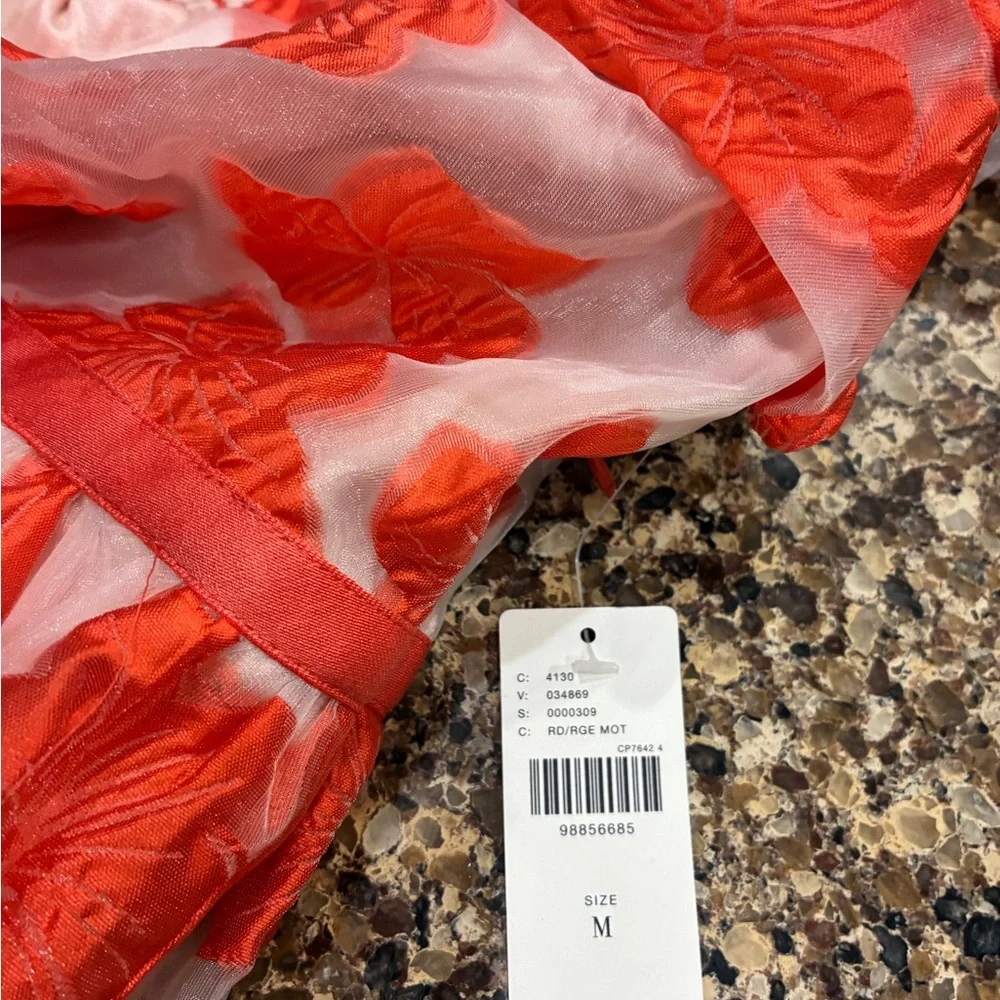 Anthropologie Red Floral Dress - Picture 3 of 3